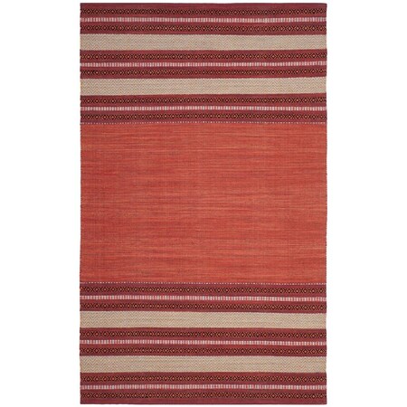 Safavieh Montauk Hand Woven Medium Rectangle Area Rug Red & Ivory - 5 x 8 ft. MTK214C-5